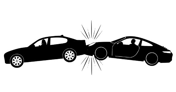 Car Accident Silhouette. Free illustration for personal and commercial use.