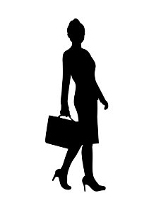 Walking Businesswoman Silhouette. Free illustration for personal and commercial use.