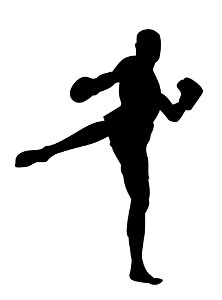 Kickboxing Silhouette. Free illustration for personal and commercial use.