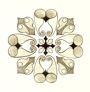 Oriental ornament drawn by pencil. Symmetric decor.. Free illustration for personal and commercial use.
