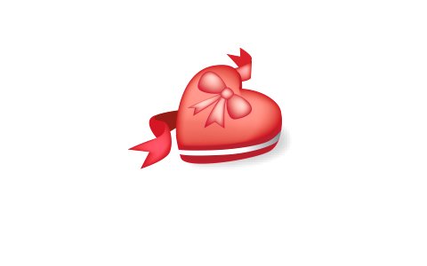 red heart shaped gift box. Free illustration for personal and commercial use.