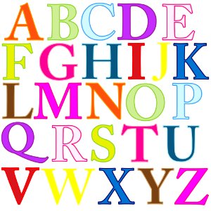Alphabet Letters Colorful. Free illustration for personal and commercial use.