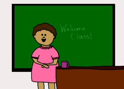 Woman Teacher Cartoon. Free illustration for personal and commercial use.