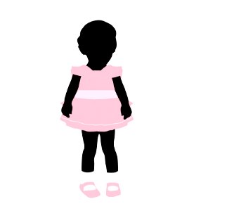 Child In Pink Party Dress. Free illustration for personal and commercial use.