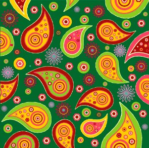Bright colorful paisley pattern wallpaper background. Free illustration for personal and commercial use.