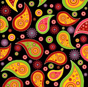Bright colorful paisley wallpaper pattern background. Free illustration for personal and commercial use.