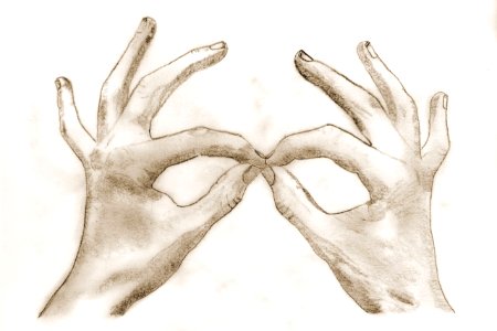 Drawing Of Hands. Free illustration for personal and commercial use.