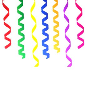 Streamers, Ribbons Colorful Clipart. Free illustration for personal and commercial use.