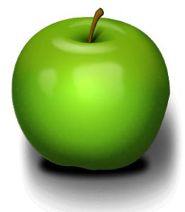 Illustration Of A Green Apple. Free illustration for personal and commercial use.