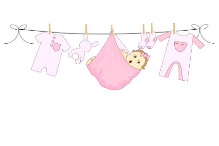 Baby Girl Clothes Line. Free illustration for personal and commercial use.