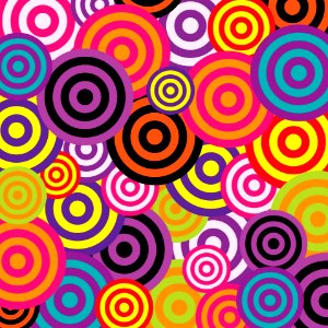 Retro Circles 60s Colorful. Free illustration for personal and commercial use.