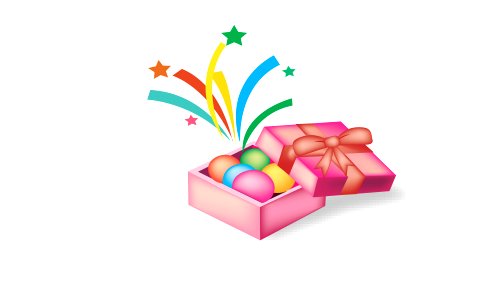 Gift box and star. Free illustration for personal and commercial use.