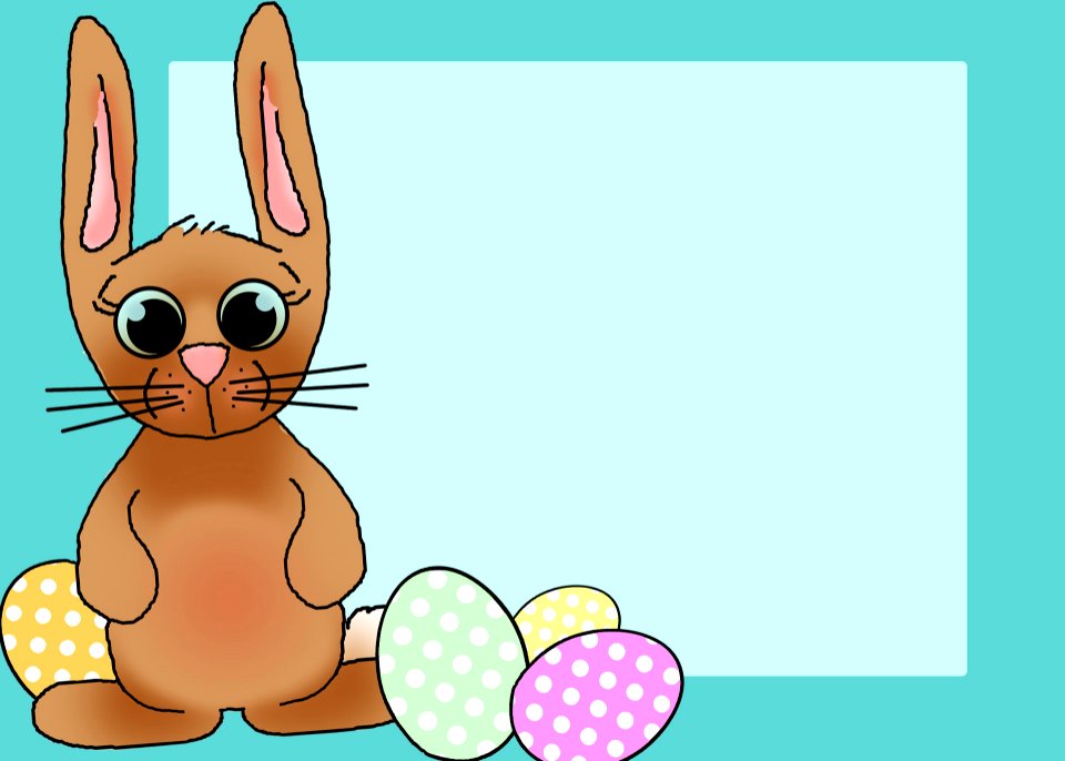 Easter Bunny Card. Free illustration for personal and commercial use.