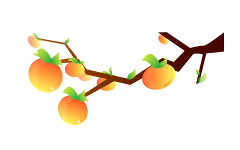 Icon persimmon. Free illustration for personal and commercial use.