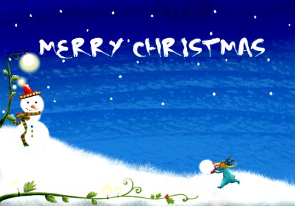 Christmas background-snowman. Free illustration for personal and commercial use.