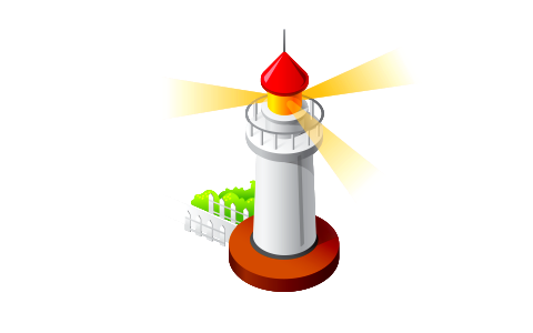 Lighthouse icon with light. Free illustration for personal and commercial use.