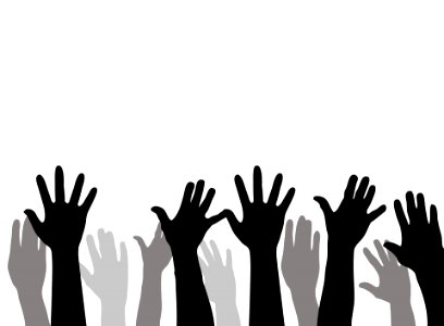 Raised Hands. Free illustration for personal and commercial use.