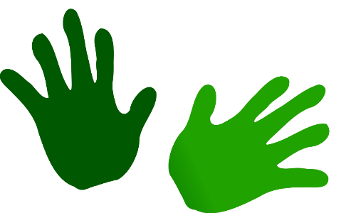 Illustration Of Green Hand Prints. Free illustration for personal and commercial use.