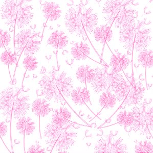 Pink dandelion wallpaper background for scrapbooking. Free illustration for personal and commercial use.