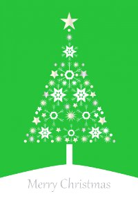 Christmas Tree Card Modern. Free illustration for personal and commercial use.