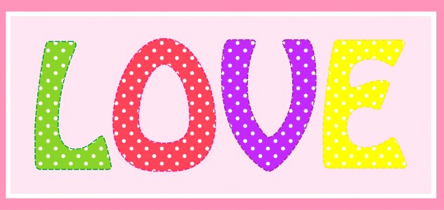 Love Colorful Polka Dots. Free illustration for personal and commercial use.
