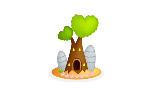 illustration of isolated tree house. Free illustration for personal and commercial use.
