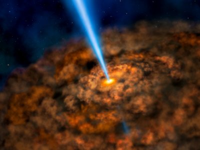Cool Dust Around an Active Black Hole. Free illustration for personal and commercial use.