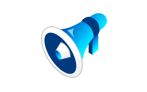 Blue Megaphone Icon. Free illustration for personal and commercial use.