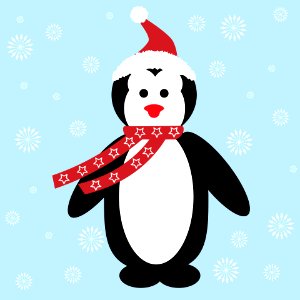 Christmas Penguin. Free illustration for personal and commercial use.