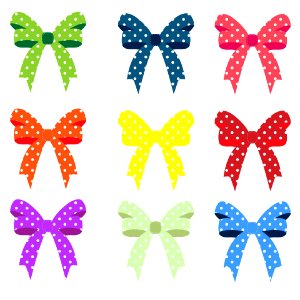 Ribbons & Bows Polka Dots. Free illustration for personal and commercial use.