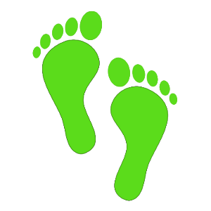 Illustration Of Green Footprints. Free illustration for personal and commercial use.