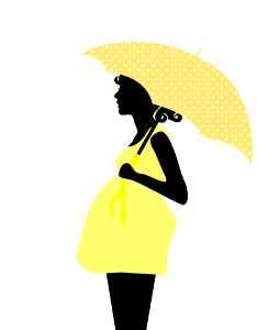 Pregnant Woman Silhouette Clipart. Free illustration for personal and commercial use.