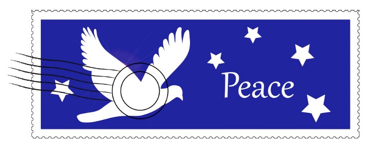 Dove Christmas Postage Stamp. Free illustration for personal and commercial use.