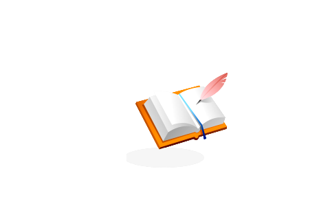 Book and feather icon. Free illustration for personal and commercial use.