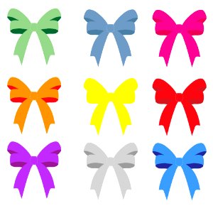 Colorful Bows & Ribbons. Free illustration for personal and commercial use.