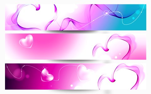 Abstract headers with floral elements. Free illustration for personal and commercial use.