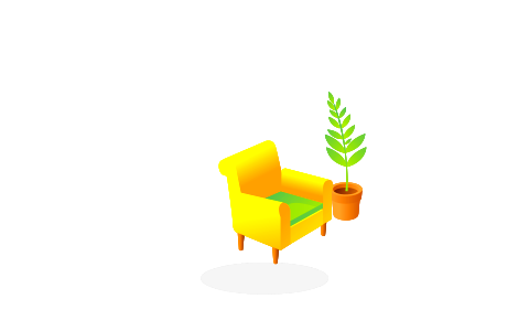 Sofa and tree. Free illustration for personal and commercial use.