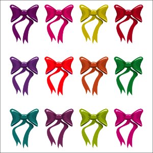 Colorful Bows. Free illustration for personal and commercial use.