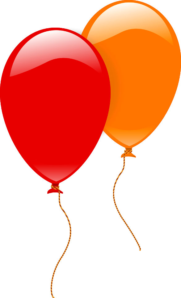 Illustration Of A Red And An Orange Balloon. Free illustration for personal and commercial use.