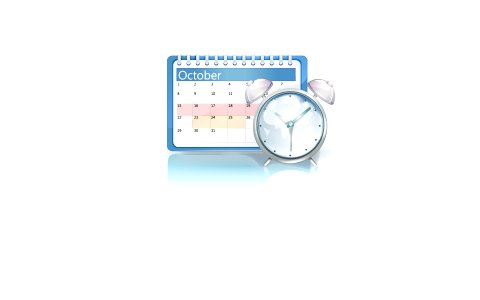 Desktop Calendar with clock. Free illustration for personal and commercial use.
