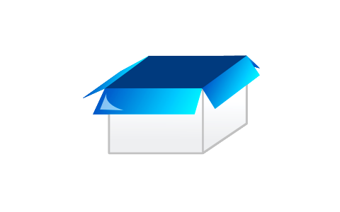 Opened blue paper box. Free illustration for personal and commercial use.
