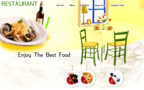Restaurant style cafe elements. Free illustration for personal and commercial use.