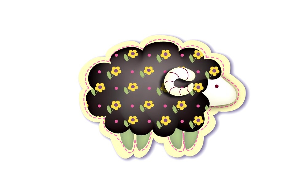 sheep Stitching vector. Free illustration for personal and commercial use.