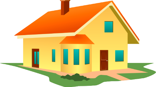Illustration Of A Yellow House. Free illustration for personal and commercial use.