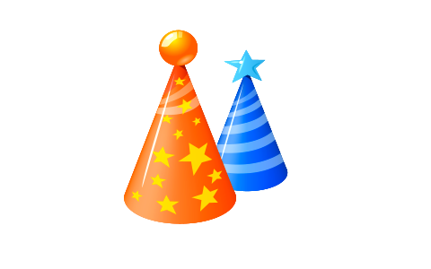 Colorful Cone Birthday Party Hats. Free illustration for personal and commercial use.