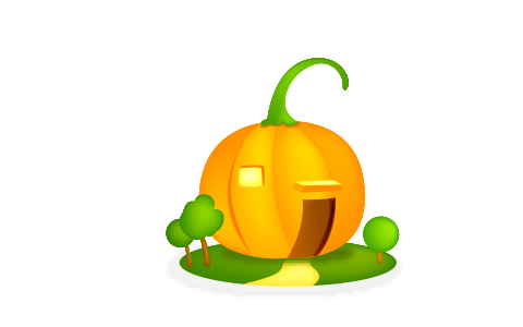 Illustration pumpkin house. Free illustration for personal and commercial use.