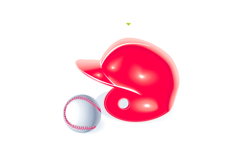 Baseball with hat and ball. Free illustration for personal and commercial use.