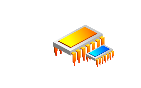 Electronic integrated circuit. Free illustration for personal and commercial use.