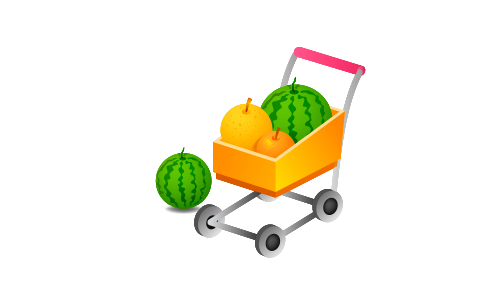 Cart with fruits icon. Free illustration for personal and commercial use.