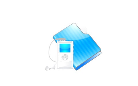 Folder icon and mp3 player. Free illustration for personal and commercial use.